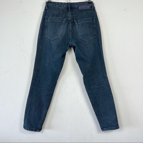 One Teaspoon Trashed Freebirds Jeans Fox Black Ripped Low Rise Distressed Y2K 24 - Picture 9 of 16